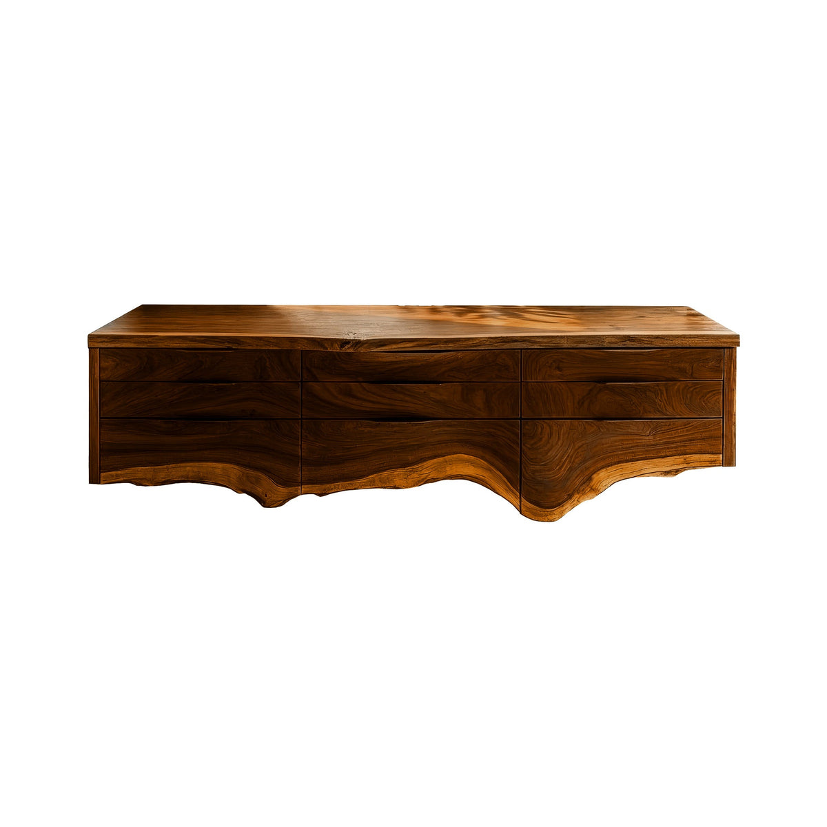 Virella Live Edge Solid Wood Floating Bathroom Vanity With Drawers